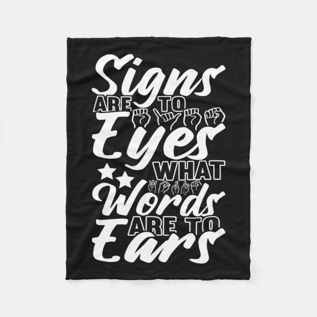 Awareness Asign Language American Sign Language Fleecedecke (Vorderseite)