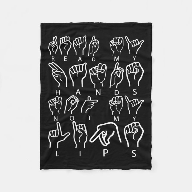 Awareness Asign Language American Sign Language Fleecedecke (Vorderseite)