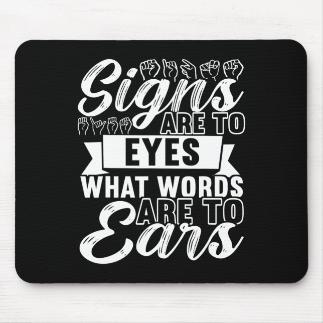 Awareness Asign Language American Sign Language Mousepad (Vorne)