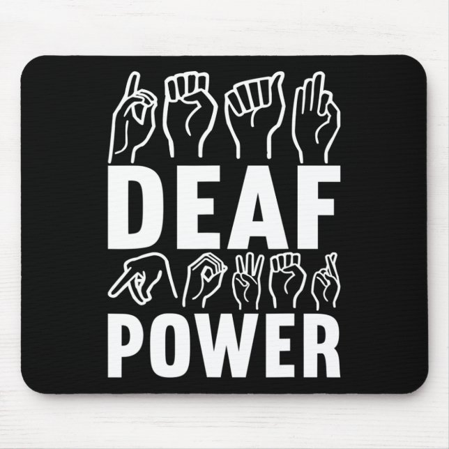 Awareness Asign Language American Sign Language Mousepad (Vorne)