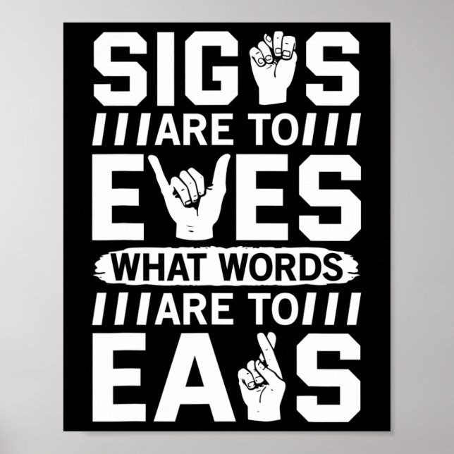 Awareness Asign Language American Sign Language Poster (Vorne)