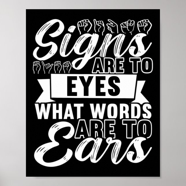 Awareness Asign Language American Sign Language Poster (Vorne)