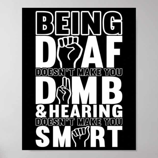 Awareness Asign Language American Sign Language Poster (Vorne)