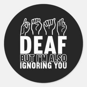 Awareness Asign Language American Sign Language Runder Aufkleber