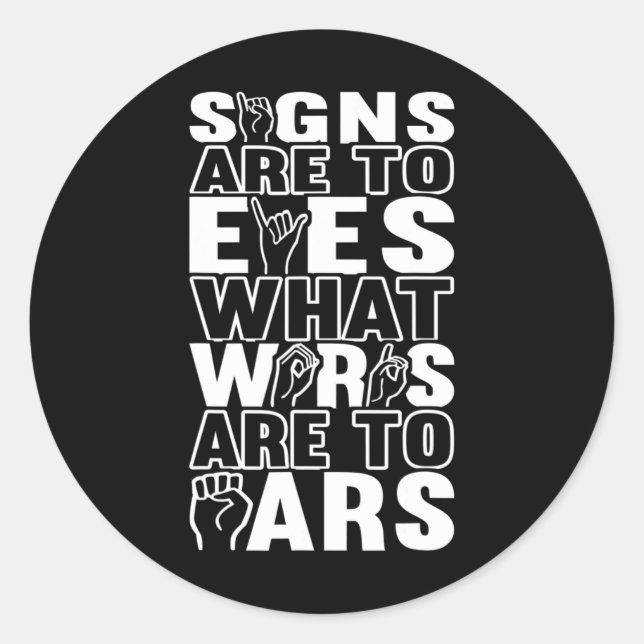 Awareness Asign Language American Sign Language Runder Aufkleber (Vorderseite)