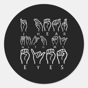 Awareness Asign Language American Sign Language Runder Aufkleber