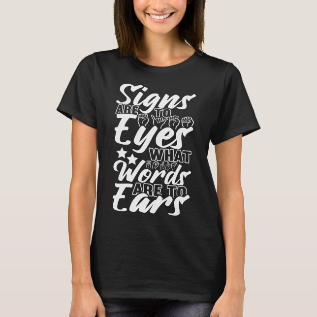 Awareness Asign Language American Sign Language T-Shirt (Vorderseite)