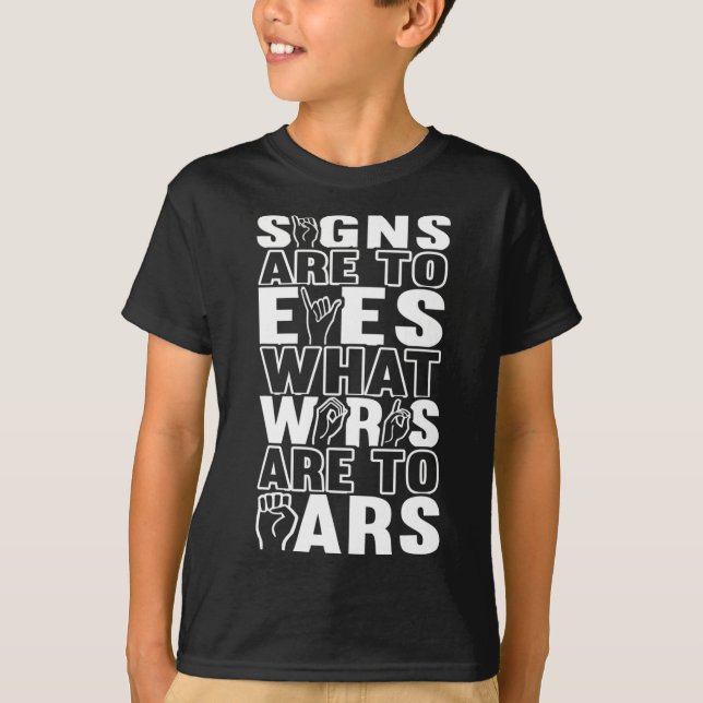Awareness Asign Language American Sign Language T-Shirt (Vorderseite)