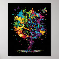 Awareness Autism Puzzle Pieces farbenfrohe Bäume N