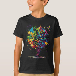 Awareness Autism Puzzle Pieces farbenfrohe Bäume N T-Shirt