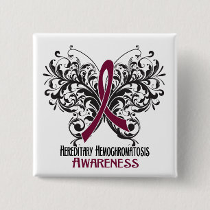 Awareness Butterfly Hereditary Hemochromatosis Button