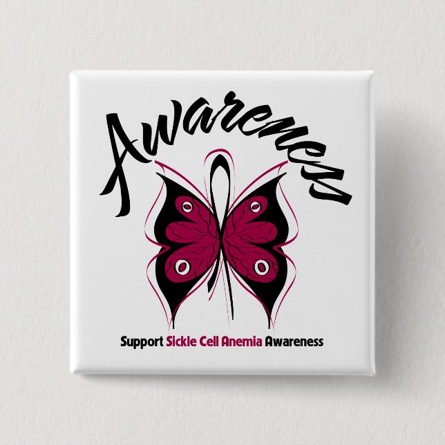 AWARENESS Butterfly-Sichelzellanämie Button (Vorderseite)