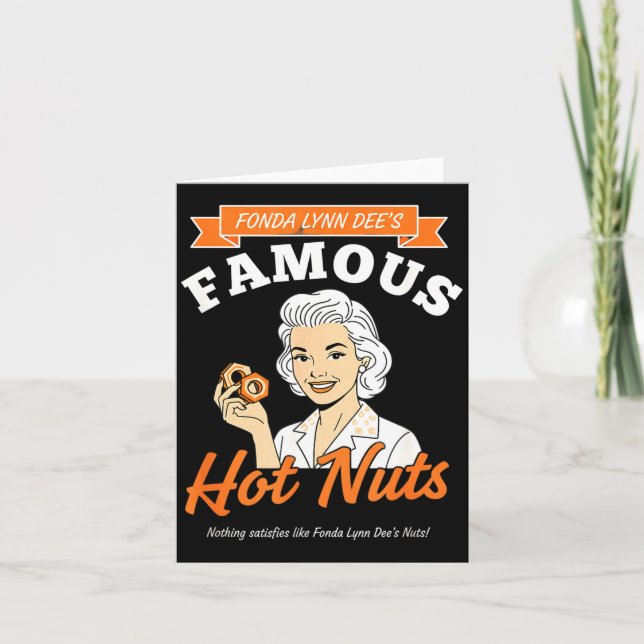 Awareness Fonda Lynn Dee's Famous Hot Nuts Retro A Karte (Vorderseite)