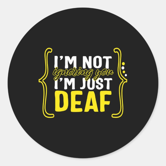 Awareness Month ASL Language Support nicht ignorie Runder Aufkleber (Vorderseite)