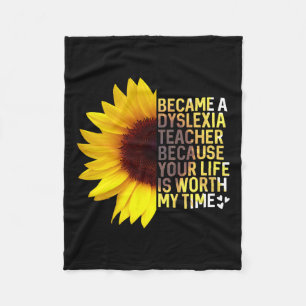 Awareness Month Sonnenblume Job Legasthenie Lehrer Fleecedecke