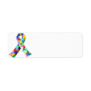 Awareness Puzzle Ribbon Address Labels