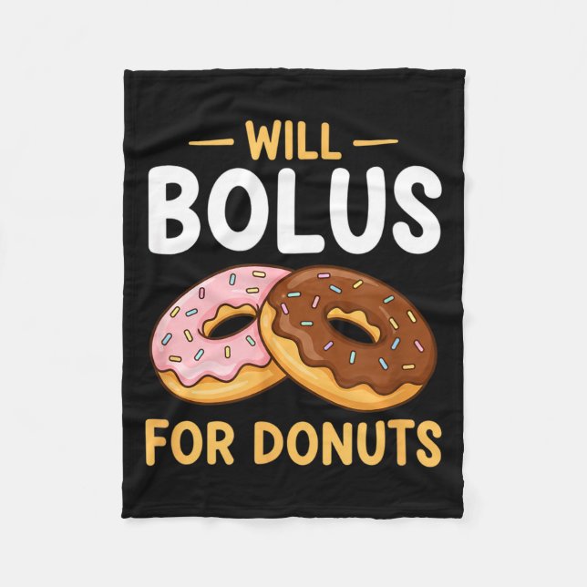 Awareness Will Bolus For Donuts, Diabetes (t1d) Bo Fleecedecke (Vorderseite)