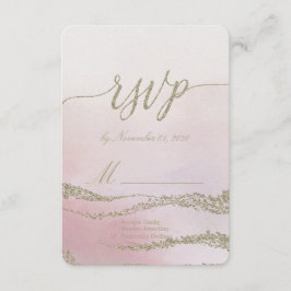 Awash Elegante Wasserfarbe in Blush Wedding RSVP Karte