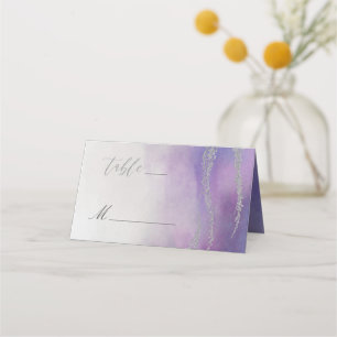 Awash Elegantes Wasserfarben in Orchid-Tischnummer Platzkarte