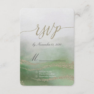Awash Elegantwatercolor in Foliage Wedding RSVP