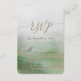 Awash Elegantwatercolor in Foliage Wedding RSVP Karte