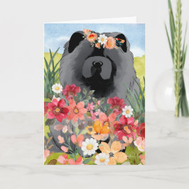 AWASSE IN LICHTschwarz - Blue Chow Hund Art Card Dankeskarte