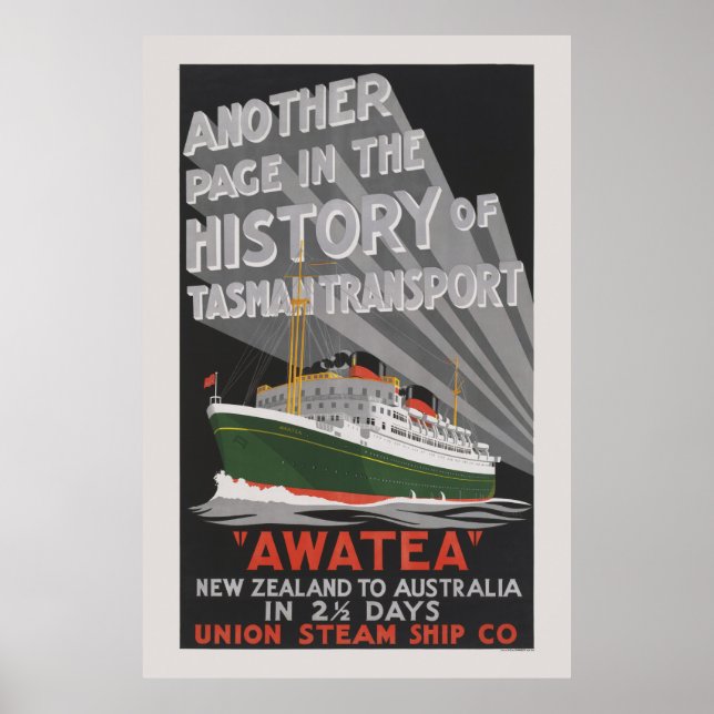 Awatea New Zealand Vintage Poster 1930 (Vorne)