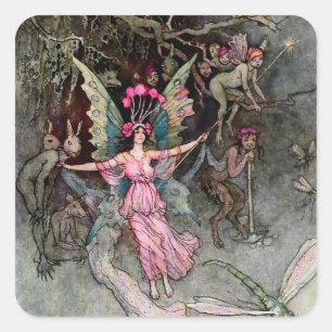 „Away Down Under“ von Warwick Goble Quadratischer Aufkleber