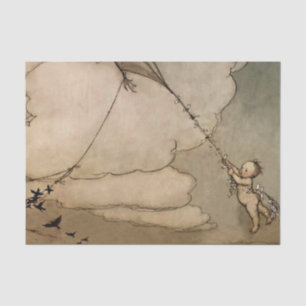 „Away On a Kite“ von Arthur Rackham Seidenpapier