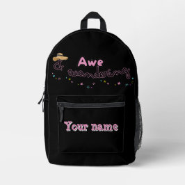 Awe and Wandering personalisierbarer Rucksack