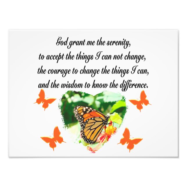 AWE INSPIRIERE BUTTERFLY SERENITY PRAYER FOTO (Vorne)