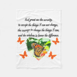 AWE INSPIRIERE BUTTERFLY SERENITY PRAYER FOTO FLEECEDECKE