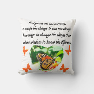 AWE INSPIRIERE BUTTERFLY SERENITY PRAYER FOTO KISSEN