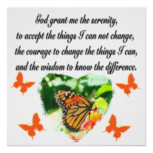 AWE INSPIRIERE BUTTERFLY SERENITY PRAYER FOTO POSTER