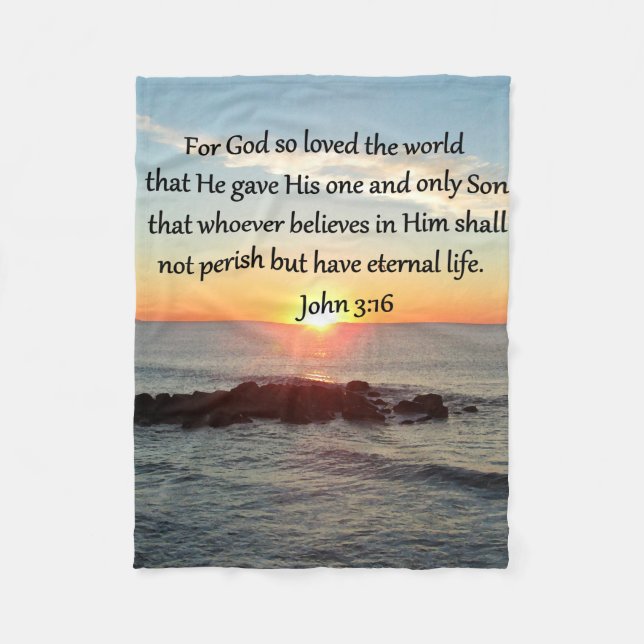 AWE-INSPIRIEREND JOHN 3:16 SONNENREISE FLEECEDECKE (Vorderseite)
