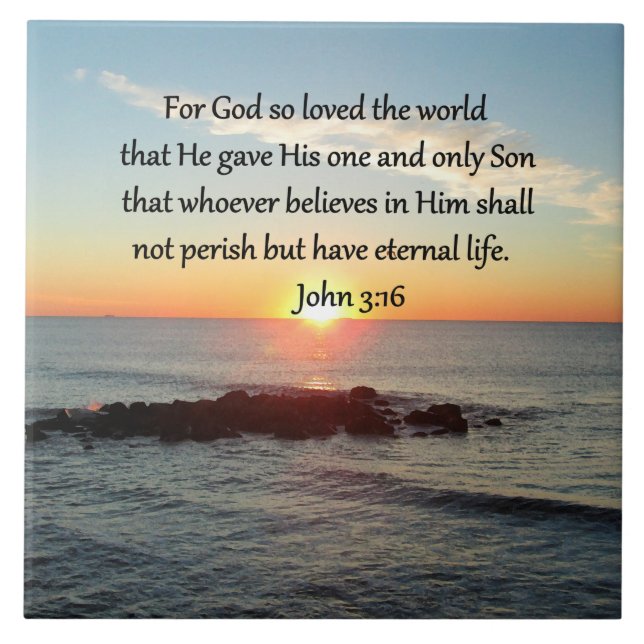 AWE-INSPIRIEREND JOHN 3:16 SONNENREISE FLIESE (Vorderseite)