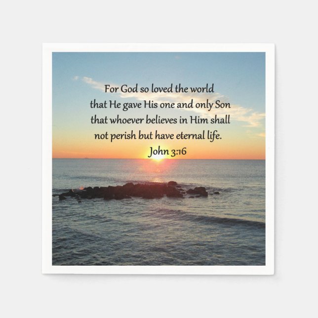 AWE-INSPIRIEREND JOHN 3:16 SONNENREISE SERVIETTE (Vorderseite)