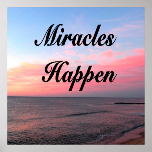 AWE INSPIRIEREND MIRACLES HAPPEN SUNRISE FOTO POSTER