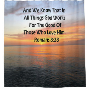 AWE-INSPIRIEREND ROMANS 8:28 SCRIPTURE VERSE DUSCHVORHANG
