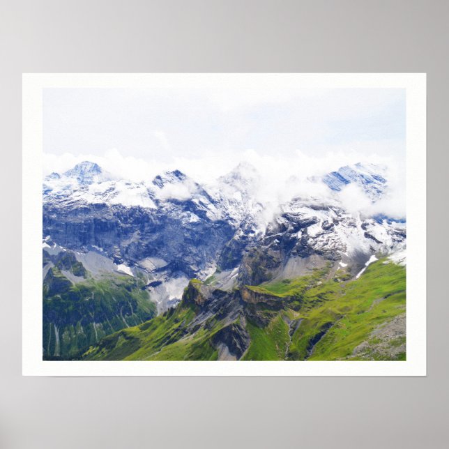 Awe inspirierend Schweizer Alpen Poster (Vorne)