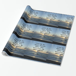 AWE-INSPIRING PHILIPPIANS 4:13 SCRIPTURE VERSE GESCHENKPAPIER