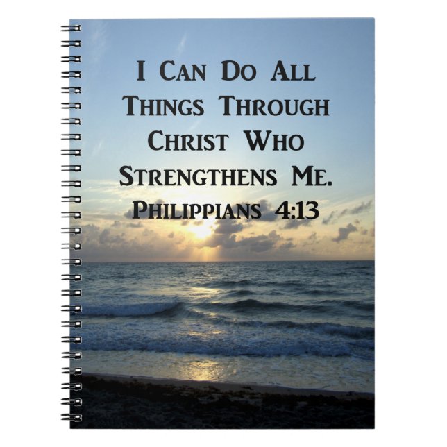 AWE-INSPIRING PHILIPPIANS 4:13 SCRIPTURE VERSE NOTIZBLOCK (Vorderseite)