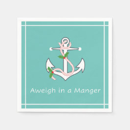 Aweigh in einem manger Nautical Holiday Napkin Mee Serviette