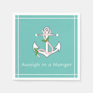 Aweigh in einem manger Nautical Holiday Napkin Mee Serviette