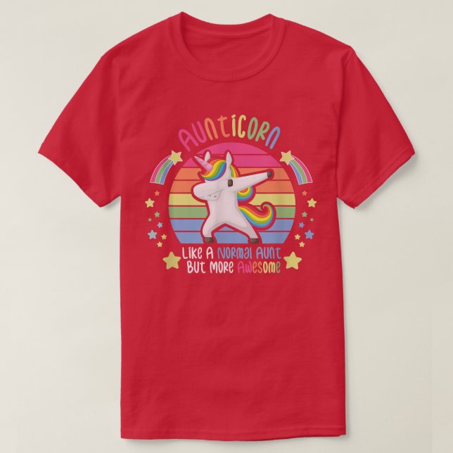 AweInspiring Dabbing Einhorn wie eine Tante T-Shirt (Design vorne)