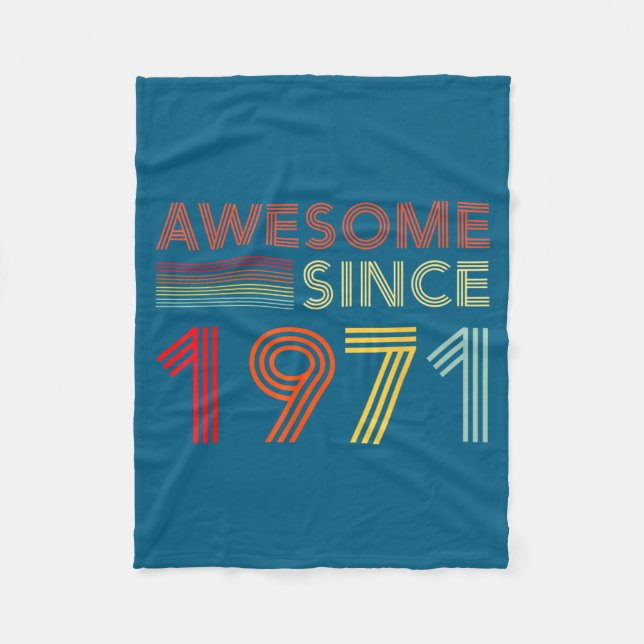 Awesome 55 Birthday Decorations Men 55yr 1971 55th Fleecedecke (Vorderseite)