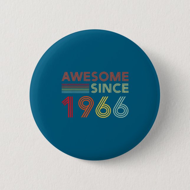 Awesome 60 Birthday Decorations Men 60yr 1966 60th Button (Vorderseite)