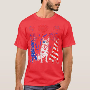 Awesome Australian Cattle Dog American Flag 4th Of T-Shirt