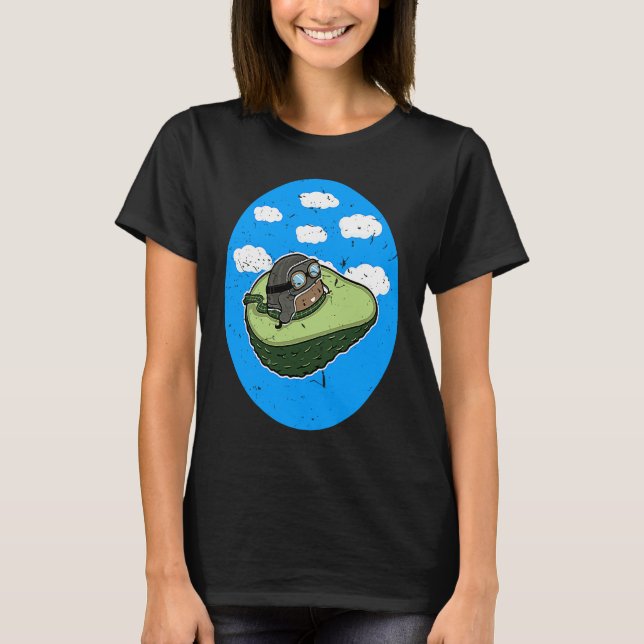 Awesome Avocado Plane Flying Avocado T-Shirt (Vorderseite)