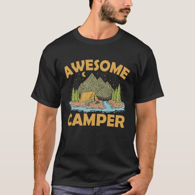 Awesome Camper Camping Hiking lover Campsite Hike T-Shirt (Vorderseite)
